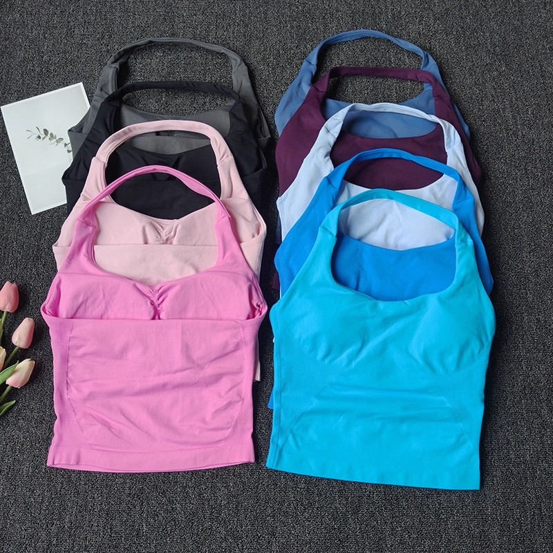 T Shirt Bra Seamless - Kadınlar İçin Dikişsiz Halter Top Spor