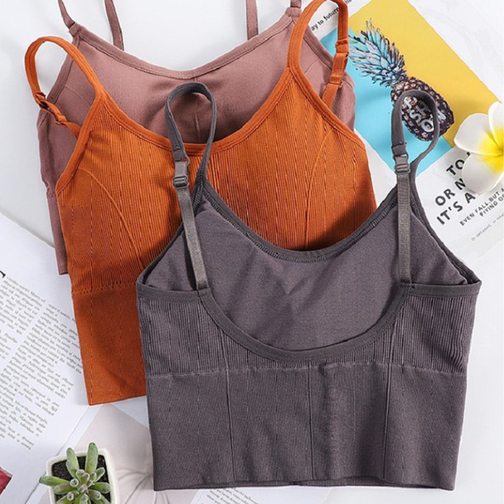 Sports Bra Racerback - 1 adet kablosuz telsiz dikişsiz Yoga